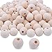 WOWOSS 100 Pcs Natural Round Wood Beads Wood Spacer Beads Wooden Loose Beads - 18mm