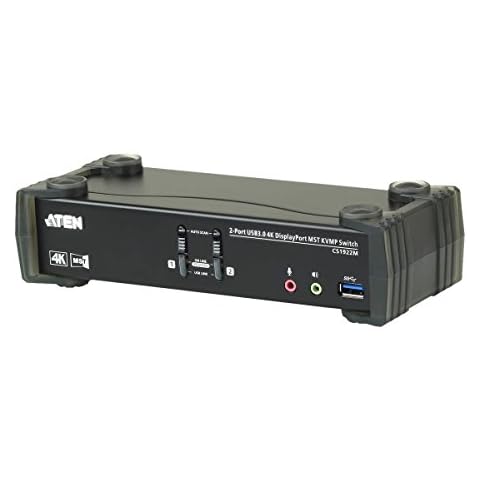 ATEN 2-Port USB 3.0 4K DisplayPort MST KVMP Switch (Cables Included)-TAA Compliant Cover