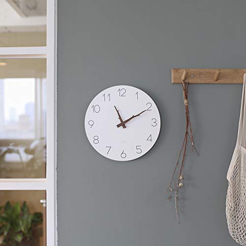 Image of mooas Flatwood Wall Clock (Twig),12 inch Non-Ticking Sweep Movement | Decorative Battery Operated Simple Modern Wall Clock for Home Living Room Kitchen Bedroom Office School