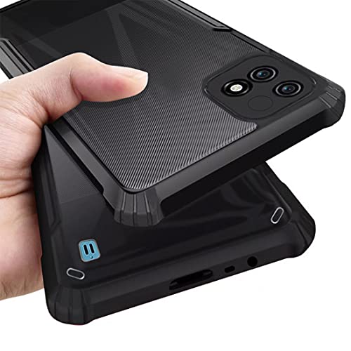 Image of Soft Shockproof Clear Case Air Cushion Hybrid Cover for Realme C20 / C20A - Black