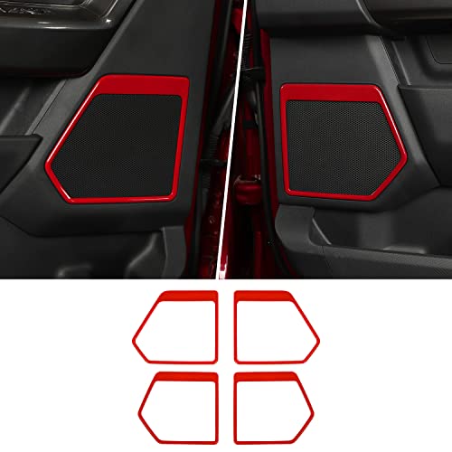 Cadres de haut-parleur Ford F150 rouge avec fixation adhésive et finition protectrice
