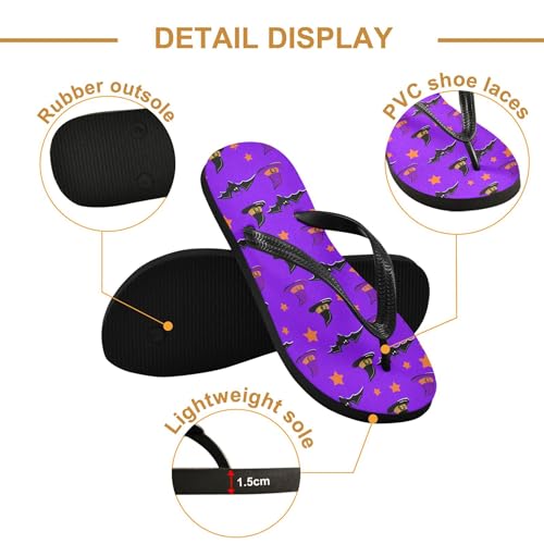 Burbuja Bats Hats Stars Flip Flops for Women Men, Soft Thong Sandals Rubber Slippers for Pool Beach Essentials3