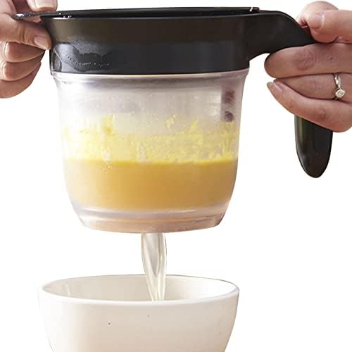 Fettabscheider Für Soßen – 1000 Ml, PP Transparent, Mit Ausgießer Und Silikonverschluss, Für Brühen, Öle & Soßen, BPA-frei