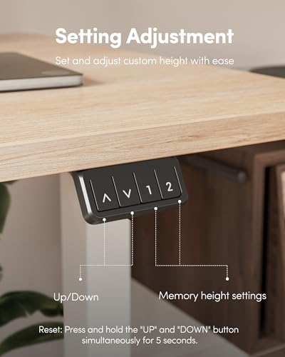FEZIBO Height Adjustable Standing Desk, 48 x 24 Inches Electric Stand Up Table, Sit Stand Home Office Desk, Amber — view 6