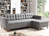𝗕𝗘𝗤𝗨𝗘𝗠 𝗪𝗢𝗛𝗡𝗘𝗡 - Unser Ecksofa mit einer angemessenen, bequeme Sitztiefe hat auch eine großzügige, komfortable Rückenhöhe. Die atmungsaktive Bepolsterung aus hochwertige Stoff unterstützt durch Federkissen sorgt für den den perfekten Sitzkomfort, nach einem langen Tag.