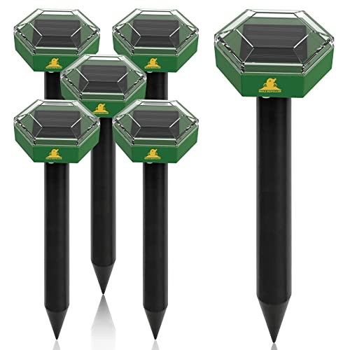 Mole Repellent Solar Powered Outdoor Groundhog Deterrent Sonic Spikes Gopher Repellent Vibration Stakes Waterproof Vole Chaser For Yard 6 Pack #TOP4