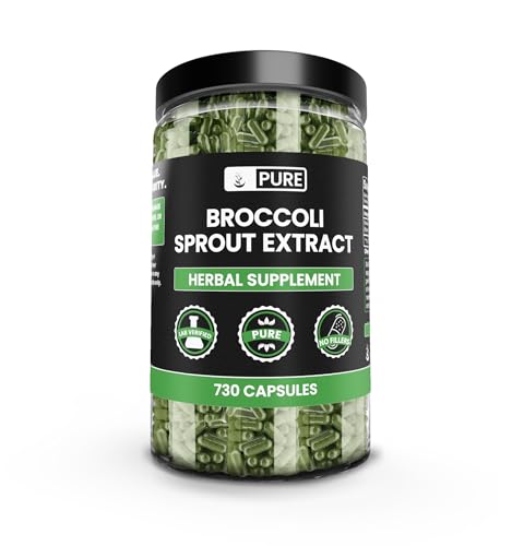 PURE ORIGINAL INGREDIENTS Broccoli Extract (730 Capsules) No Magnesium Or Rice Fillers, Always Pure, Lab Verified