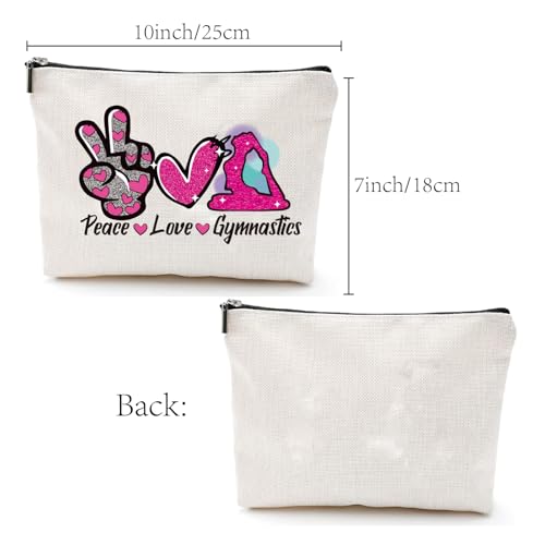 CREATCABIN Gymnastics Girl Canvas Bag Metal Zipper Pouch Student Stationery Storage Bag Makeup Tools Collection Bag for Women Daily Supplies Vacation Camping Cosmetics Toiletries Organizer 7x10 In - Image 2