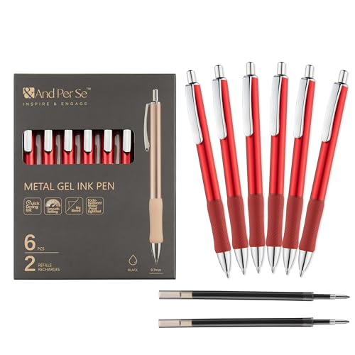 Bolígrafos Gel Metal Premium And Per Se Pack 6 Negro