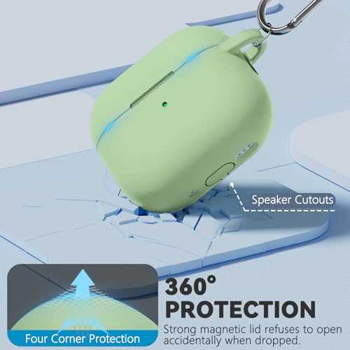 Image of Ljusmicker for AirPods 4 Case 2024 with Magnetic Lock,Pastel Green