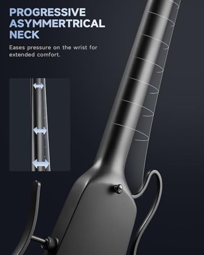 Image of Donner HUSH X Electric Guitar Kit - Featherlight Travel Guitar with Easy Assemble Stands, Great for Travel and Practice, Mahogany Solid Body, Gig Bag, All Accessories, Black