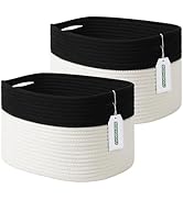 ECDYQXVU Cotton Rope Storage Basket, 15x10x9 Inches, Woven Basket for Shelves, Clothes, Toys, Tow...