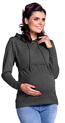 Happy Mama Boutique Mujer Maternidad Jersey de Lactancia Sweathirt Sudadera Capucha 272