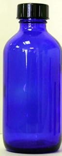 4 oz Cobalt Blue Glass Bottle with Black Poly-Seal Screw Cap