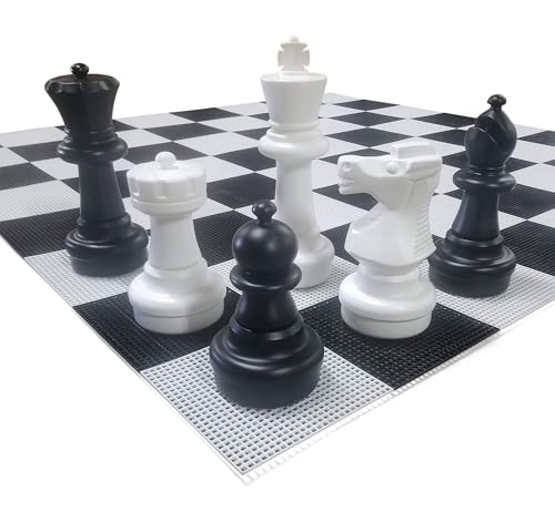 Juego de ajedrez gigante MegaChess con rey de 25" de alto - Set grande para exteriores con 32 piezas grandes de HDPE y tablero incluido miniatura 1
