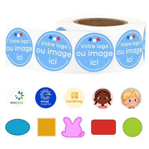 Autocollant Personnalisé avec Votre Logo ou Photo - Stickers Personnalisables pour Voiture, Ordinateur, Bouteille | Étiquettes Autocollantes Imperméables et...