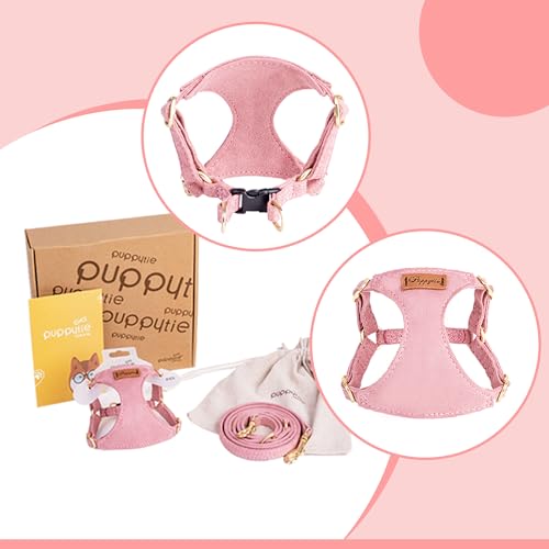 Puppytie No Pull xs Dog Harness with Multifunction Dog Leash,Soft Adjustable No Choke Escape Proof Pet Harness Vest,Pink,XS - Image 4