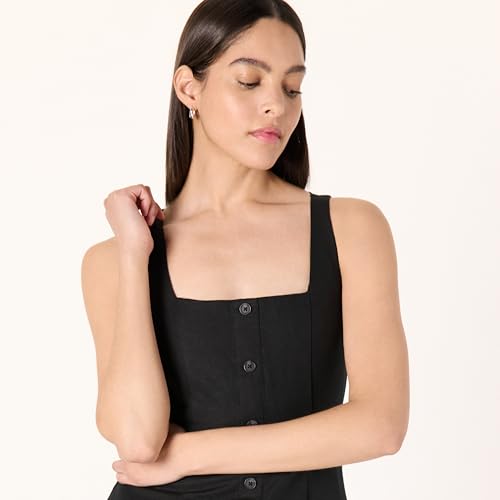 Image of The Drop Womens Amira Button Down Linen Mini Dress