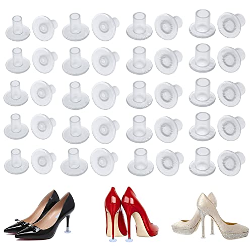 MEISO 20 pares de protetores de salto alto, protetor de salto, autocolantes protetores de salto alto, 4 tamanhos salto de poupança de tacos japoneses, para casamentos ou eventos ao ar livre