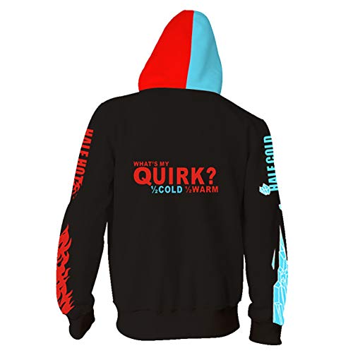 Zhacaoji Casaco com capuz unissex My Hero Academia com estampa de letras, fantasia cosplay unissex,