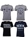Produktbild MUSTANG Herren T-Shirt 4er Pack Frontprint O-Neck Rundhalsausschnitt Kurzarm Regular Tee Shirt 100% Baumwolle Schwarz Weiß Grau Blau, Größe:L, Farbe:Farbmix (P14)