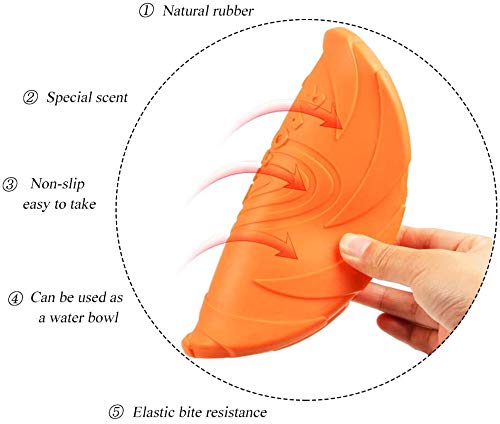 WELLXUNK Hunde Frisbees,Hund Scheibe, 2 Stück hundespielzeug Frisbee,Gummi Frisbee,für Land und Wasser,Hundetraining, Werfen, Fangen & Spielen(Grün + Orange)