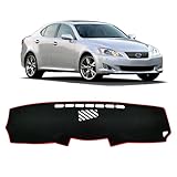 HEDAQI Car for Lexus IS250 IS350 Dash Cover 2013 2012 2011 2010 2009 2008 2007 2006 Dashboard Cover Mat Custom Fit Lexus IS250 IS350 2006-2013 Protector Mat, Red Edge