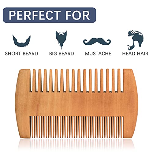 Beard Power Wooden Beard Comb & Durable Case For Men With Sexy Beard, Fine & Coarse Teeth, Pocket Comb For Beards & Mustaches,Brown Skull Design #TOP4
