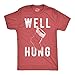 Funny Christmas Shirt for Men – Well Hung Stocking Graphic Tee – Soft Cotton Blend Holiday Humor Top for Casual Winter Outfits and Festive Parties Red XXL