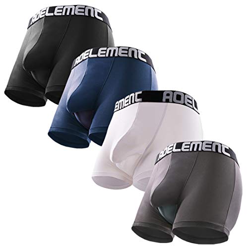 Ouruikia Men's Underwear Modal Boxer Briefs Breathable Separate Pouch Boxer Briefs with Functional Dul Fly