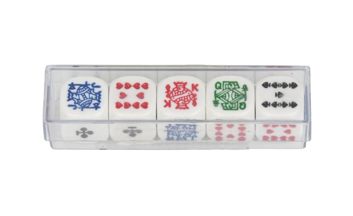 Masters Traditional Games Poker Dice in Plastic Case, One Colour