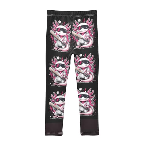Boccsty Cute Softball Axolotls Girls Leggings Kids Yoga Pants Dance Active Tights 4T2