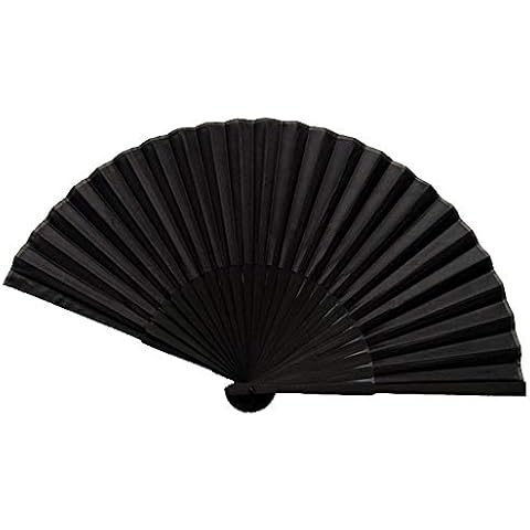Setaria Viridis Large Black Hand fanLarge Folding Rave Hand Fans Festival Fans Silk Hand Fan Hand Folding Fans Chinese Japanes Tai Chi Folding Fan for Men and Women Performance, Dance (Black) Cover