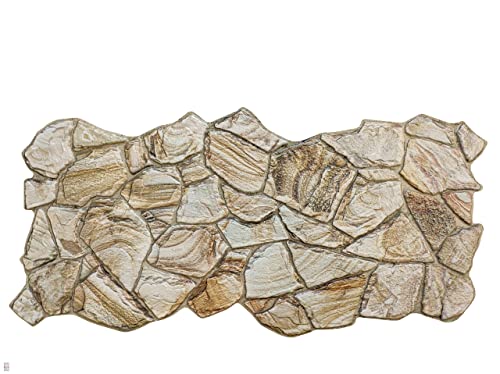 10 unidades (3,6 metros cuadrados) de azulejos adhesivos de PVC en 3D en forma de paneles para el revestimiento de paredes, con un diseño de imitación de la piedra o la roca, modelo Sand Rock