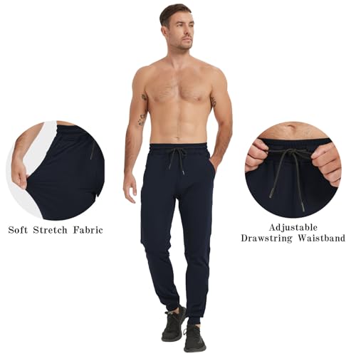 Image of Tall Mens Sweatpants Extra Long Athletic Jogger Pants Zipper Pockets