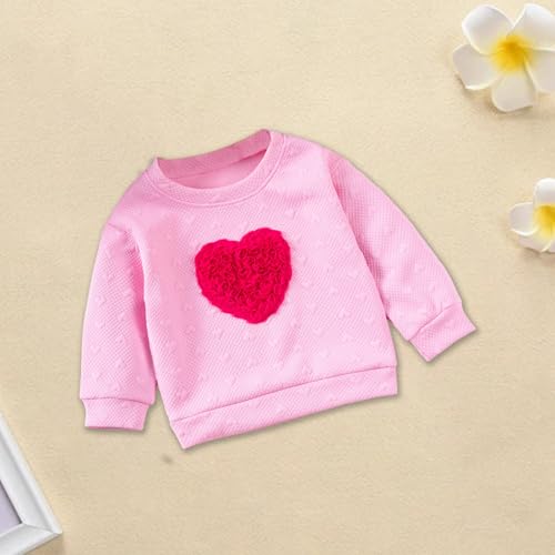 ZAXARRA Little Toddler Girls Rose Heart Sweatshirt Stylish Loose Fit Casual Crew Neck Long Sleeve Pullover2