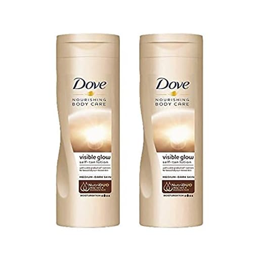Dove sommar glöd gradvis självbrun kroppslotion medium till mörkret 2 x 250 ml = 500 ml