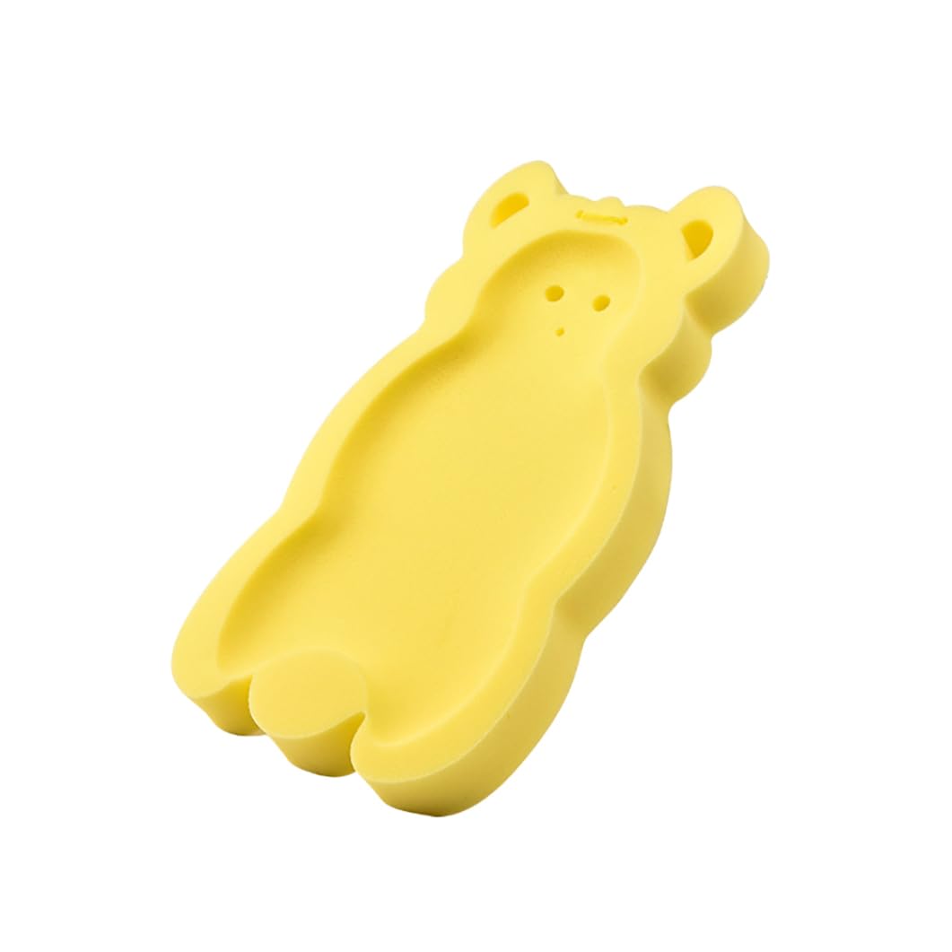 Veesper Yellow Skid-Proof Baby Bath Sponge Cushion, Soft Cartoon Bath Mat, Bacterial Support For Infants
