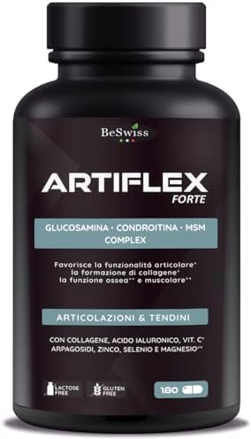 Artiflex Glucosamina Condroitina MSM - 180 Capsule Integratore per Ossa Articolazioni Cartilagine | con Collagene, Acido Ialuronico, Boswellia, Vitamine e Minerali | Alto Dosaggio Generico - integratore