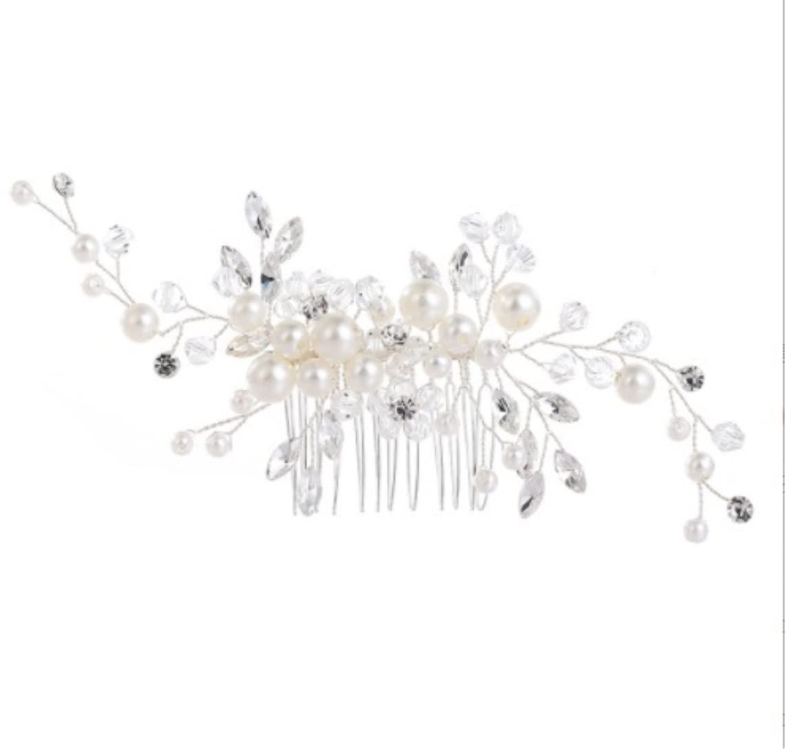 Elegantes Peinetas Para El Pelo Peine para el cabello, peine de inserción, flor esmaltada, horquilla, accesorios para el cabello de novia, peine lateral para el cabello, piezas de cabeza de perla Pein