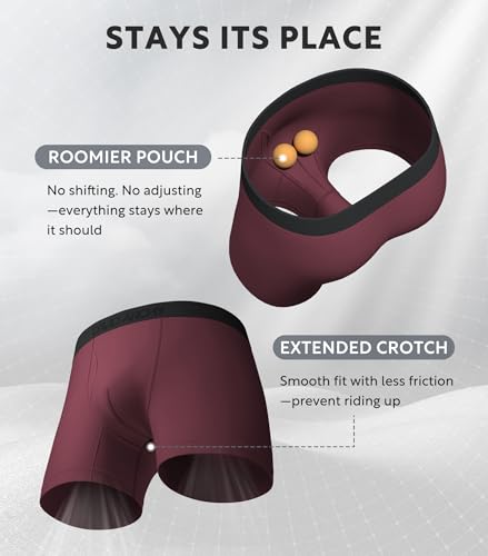 Image of DAVID ARCHY Mens Underwear Breathable Silky Soft Modal Boxer Briefs for Men Pack 4, Wide Waistband No Ride Up