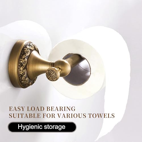 Image of Wall Mounted Bathroom Toilet Paper Holder,Roll Tissue Holder Antique Brass Pattern Carving,Brushed Bronze