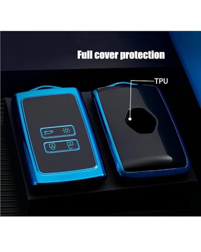 Funda llave Renault Captur Kadjar Koleos 2017 2018 protector TPU azul 5