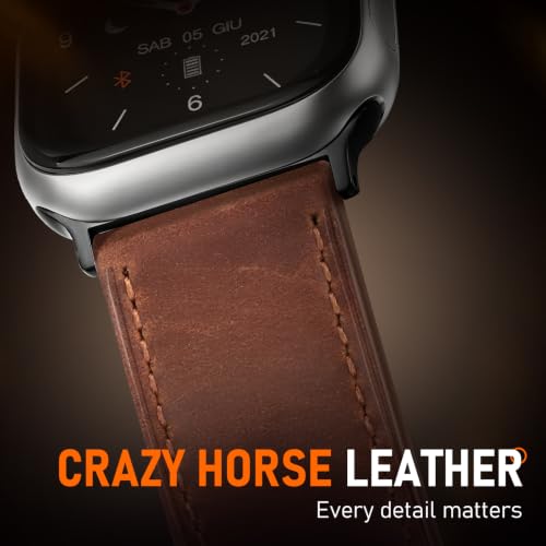 Image of Genuine Leather Watch Band Men Compatible with Apple Watch