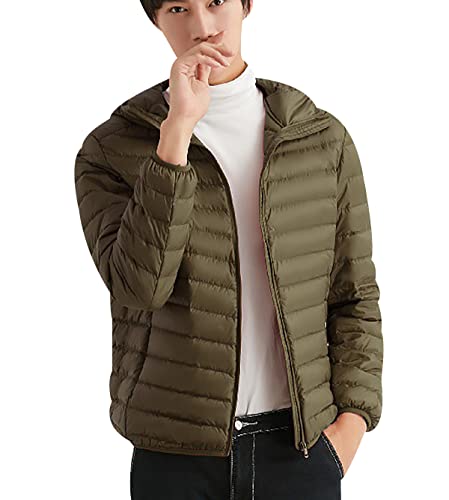 Plumifero Ultraligero Hombre Plumas Ligero Hombre Invierno Plumiferos Plumífero Ligero Hombre Plumon Plumón Puffer Down Jacket Pluma Chaqueta Abrigo Cazadora Chaquetón Hombres Plumas Hombre Verde L