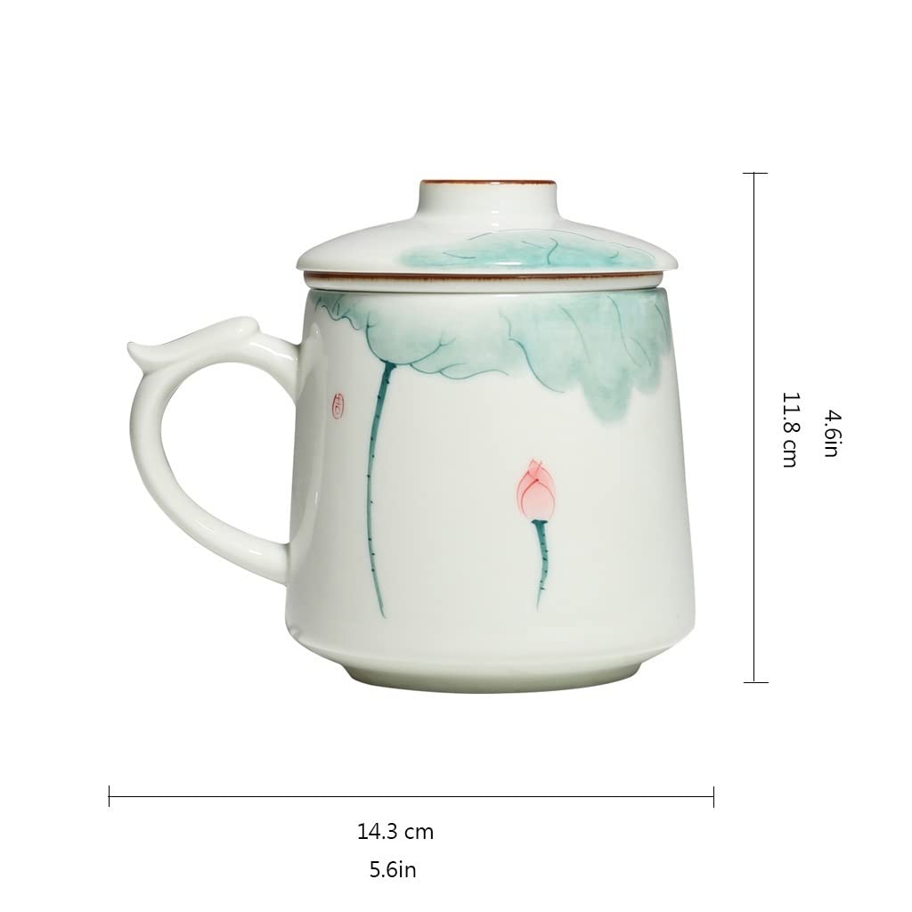 Kubek do picia ceramiczny kubek do picia kubek do kawy z pokrywką kubek do kawy latte kubek do herbaty wypalanie w wysokiej temperaturze i trwały 357 ml kubek do kawy filiżanka do kawy