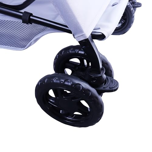 Image of Pet Stroller (4 Wheels for Cats and Dogs) with Reversible Handle for Small and Medium Pets up to 33 lbs.Silver