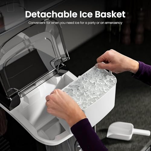Image of Kismile Nugget Ice Makers Countertop,35Lbs /24H,Portable Sonic Ice Machine with Self-Cleaning,One-Click Operation for Home /Office(Black)