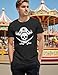Skull Shirt Mens Pirate Shirt Skull and Crossbones Tshirt Pirate Costume Men Causal Short Sleeve Tee Top