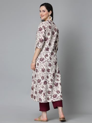 Image of Stylum Women's Floral Printed Rayon A-Line Kurta